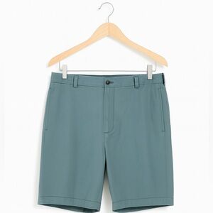 Brooks Brothers Mens Advantage Chino Shorts 33 Blue Green Flat Front Golf Casual